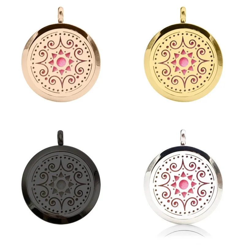 5PCS 4Colors Locket 30MM Stainless Steel Essential Oils Aromatherapy