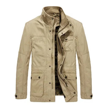 

2018 chaquetas hombre stand collar tactical jacket for men plus size 6XL Casual Mid-long coat men brand AFS JEEP army jacket men