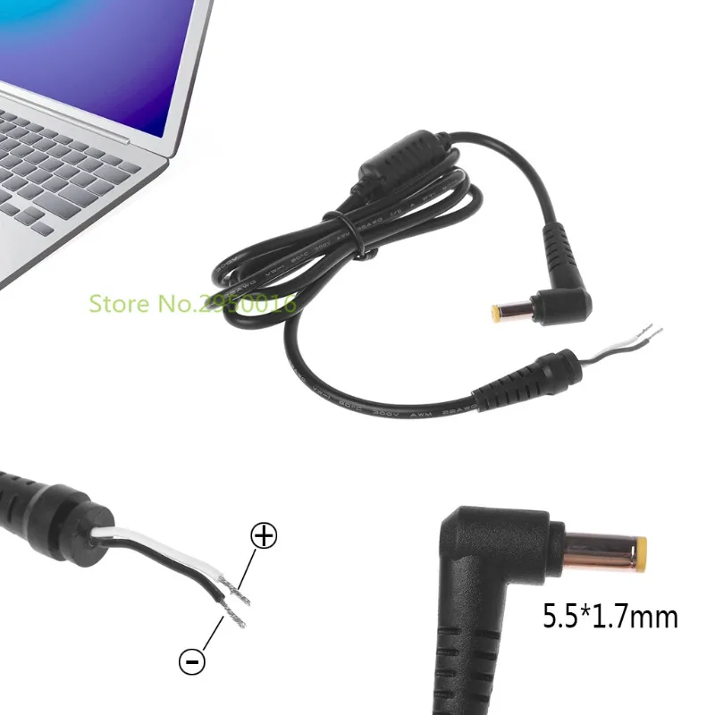 

DC Charger Cable L Shaped Plug Connector Adapter With Pin For Hp Acer Laptop Charging Cable 5.5*1.7mm C26
