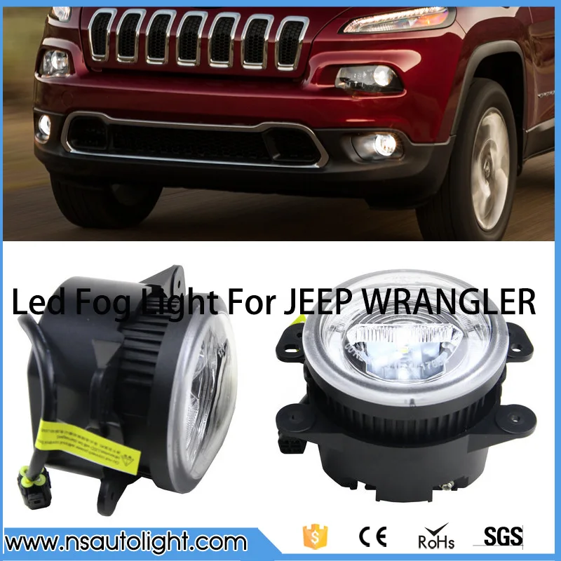 Ultra Bright Round 12V LED DRL Daytime Running Fog Light For JEEP