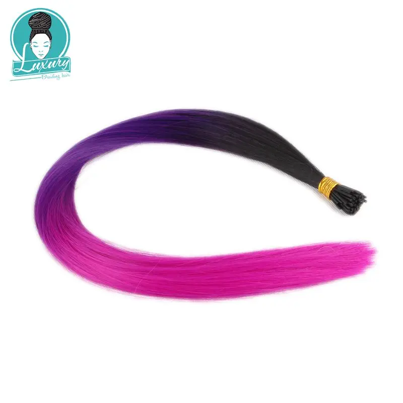 I Tip Feather Synthetic Pre Bonded Hair Extensions Luxury for Braiding 22