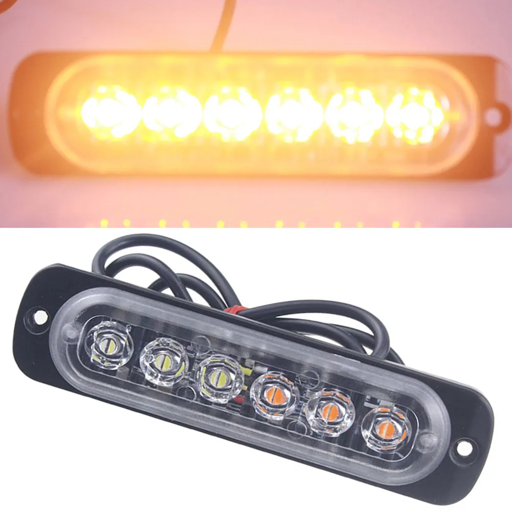 6 Led Car Emergency Light Amber 6 LED Car Truck Emergency Beacon