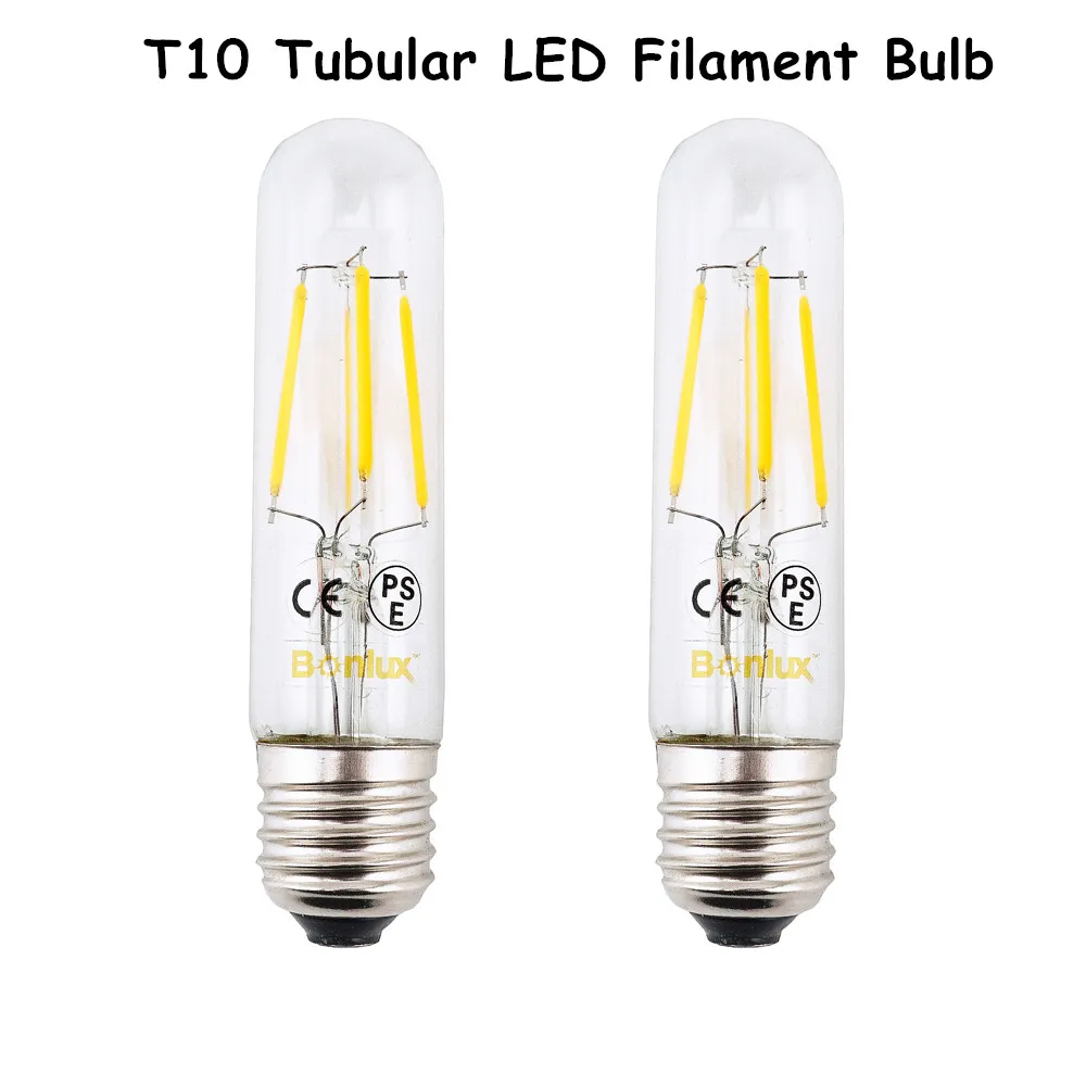 

E26 LED Chandelier Bulb T10 4W Long Tubular Filament Lamp 110V 220V Incandescent Tube Light 2700K Warm White,Daylight 6000k.