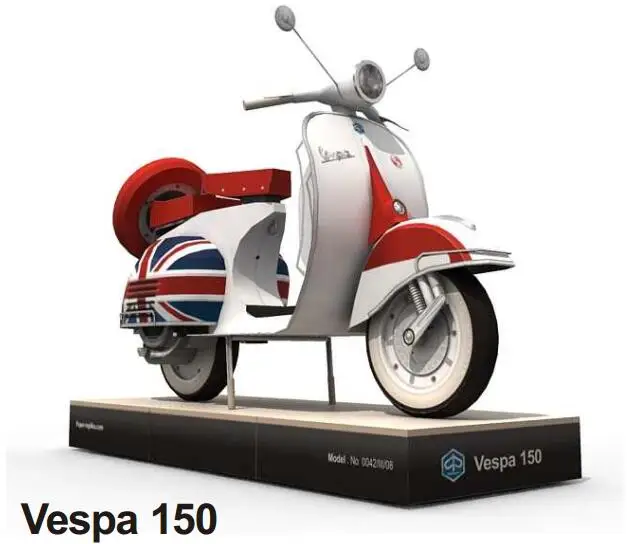 3D Бумажная модель сделай сам из Vespa150 мотоцикл