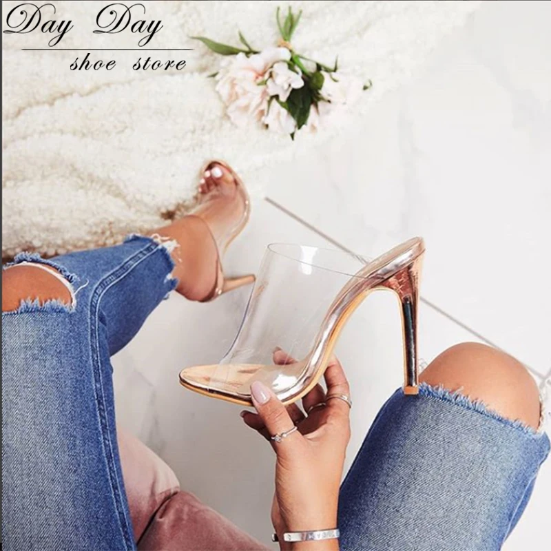 

Women's Sandals 2019 Ankle open Ladies Sandals Leaking toe Fashion Female Stiletto Shoes Champagne High Heels Sandals For Woman