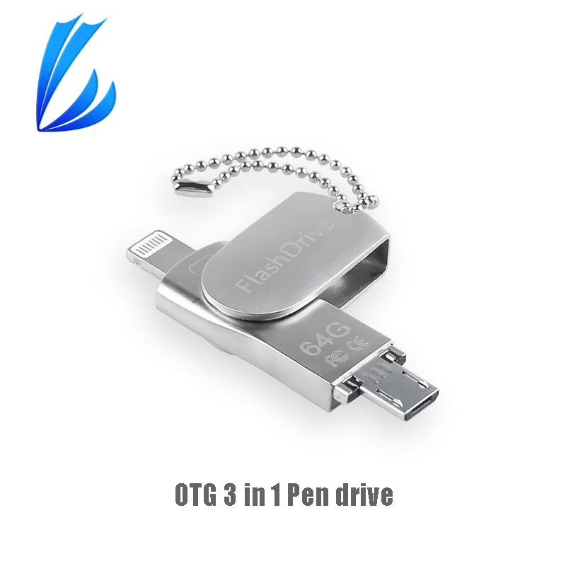 

LL TRADER Flash Drives USB Pendrive 32/64GB For IOS i-Flash Drive OTG USB Stick 2.0 For iPhone iPad Android Memory 128G U Disk