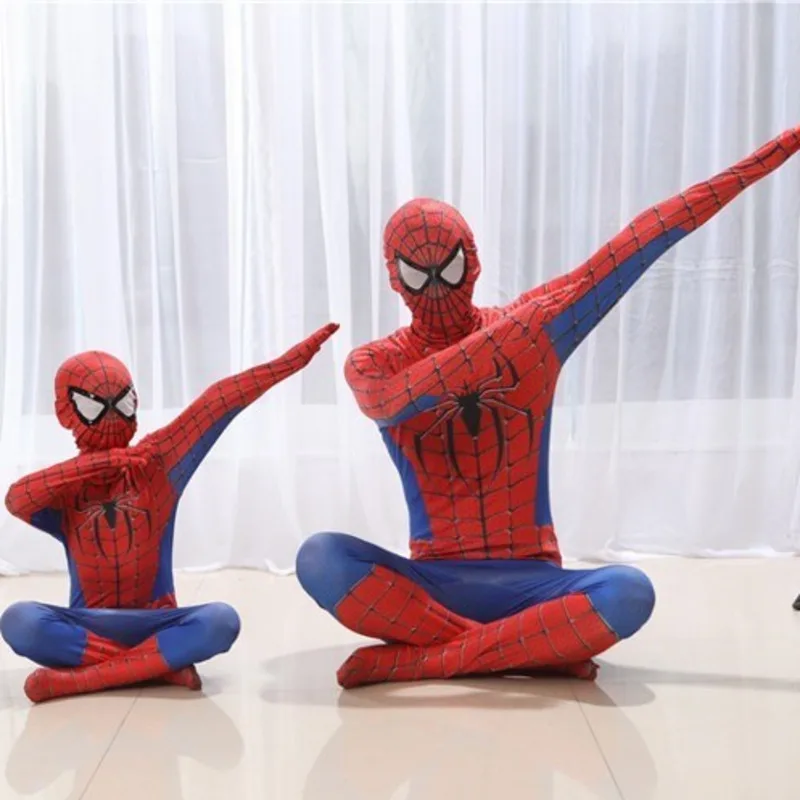 

Black the amazing Spiderman Costume iron spider Man Suit Spider-man Costumes Adult Children Kids Cosplay Clothing Superhero boys