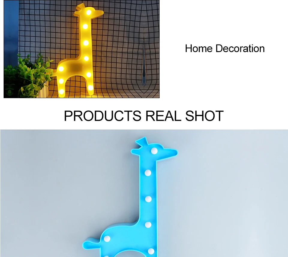 Children's Night Light Giraffe Novelty LED Night Light 3W AA Battery Powered Atmosphere Light Bedside Room Decor For Kids (7)