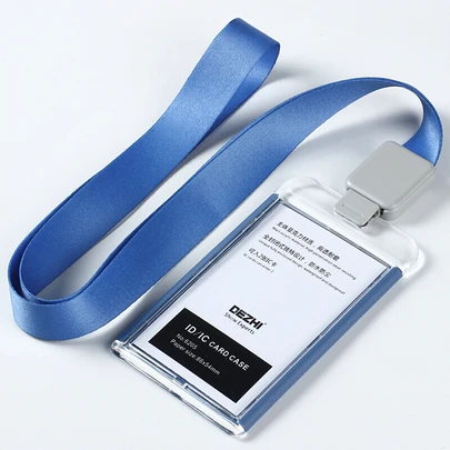 Модный стиль акриловая прозрачная плата ИС чехол Самая низкая цена работы карты с шнурком, может изготовить логотип, OEM - Цвет: blue set