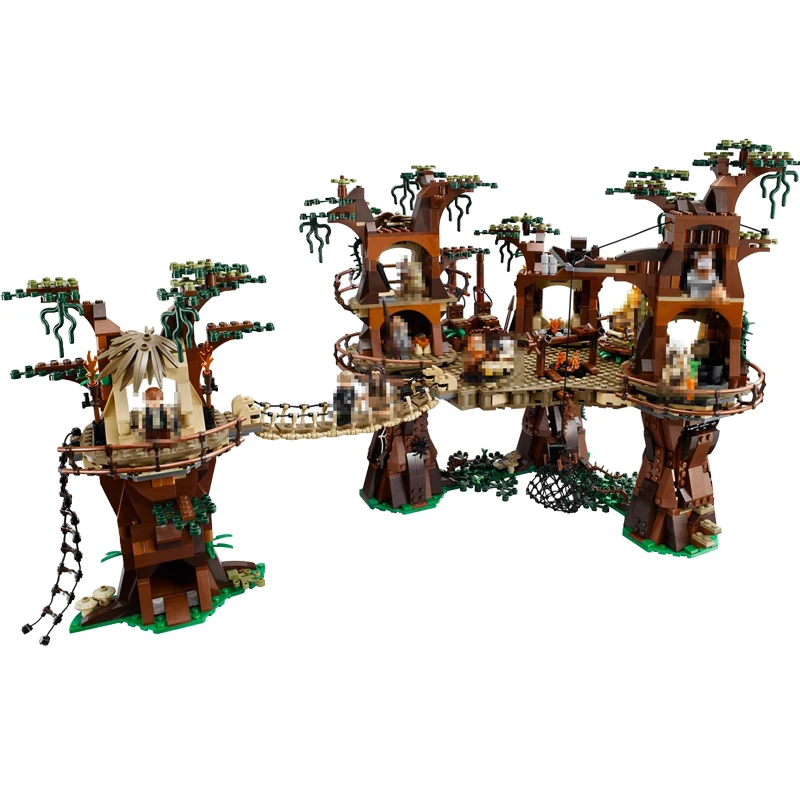 

Lepin Star War 1990pcs 05047 Ewok Village Building Blocks Juguete Para Construir Bricks Toys Compatible 10236
