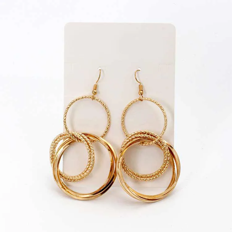 Moda простой oro плата Цвет Geometrico Gran Сиркуло Pendientes Para las Mujeres Уэко Grande
