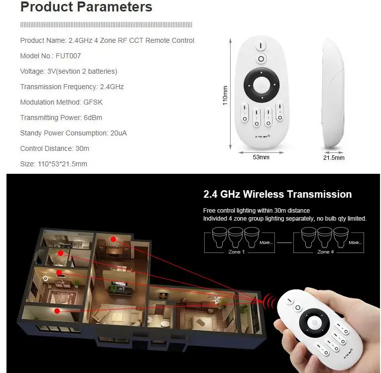 Mi Light Dimmable Single Color Led Strip Rf Remote Controller Mi Light Dimmable Single Color Led Strip Rf Remote Controller Temperature Adjule Dimmer For 5050 3528 Tape In Rgb Controlers From Lights