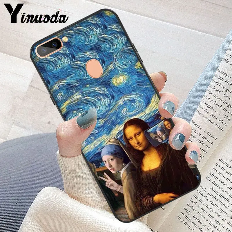Забавный чехол для телефона Yinuoda Van Gogh Mona Lisa с грушевидными ушками OPPO R11 R11S Plus R17Pro R9S