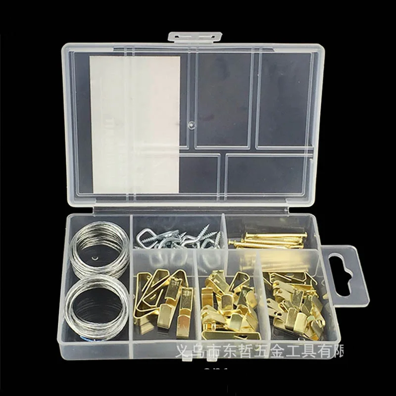

60Pcs Picture Hanging Kit HARDWARE FOLDER Hooked Photo Frame Hook Set