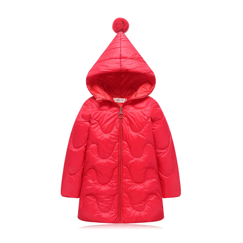 

Christmas thick Jacket for Girls Russia Winter White Duck Down Coat Kid Magic Hat Parka Long Outerwear for 20 degrees below zero