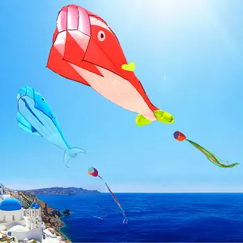 

3d Huge Dolphin Fly Kite Soft Parafoil Giant Blue Kite Outdoor Sport Dolphins Flying Kites Toys Easy To Fly Sport Kite Parachute