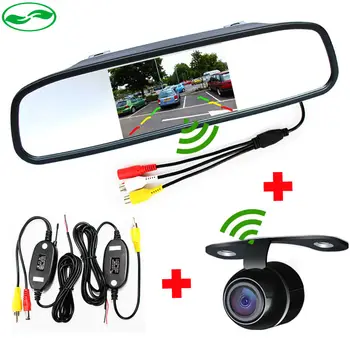 

Car Wireless Parking Assistance Camera Monitor System, Rear View Camera + 4.3" Rearview Mirror Monitor + 2.4 Ghz Wireless Kit