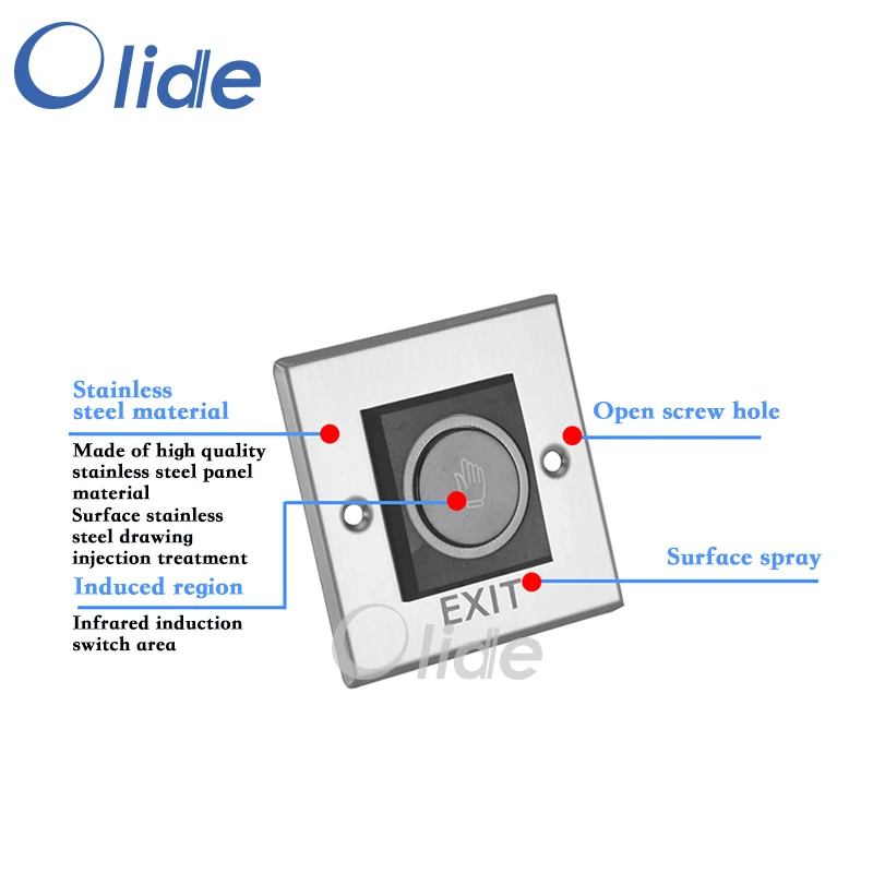 Нержавеющая сталь 86 Тип Ручной датчик переключатель для контроля доступа двери, ручной инфракрасный датчик ed кнопка выхода двери переключатель
