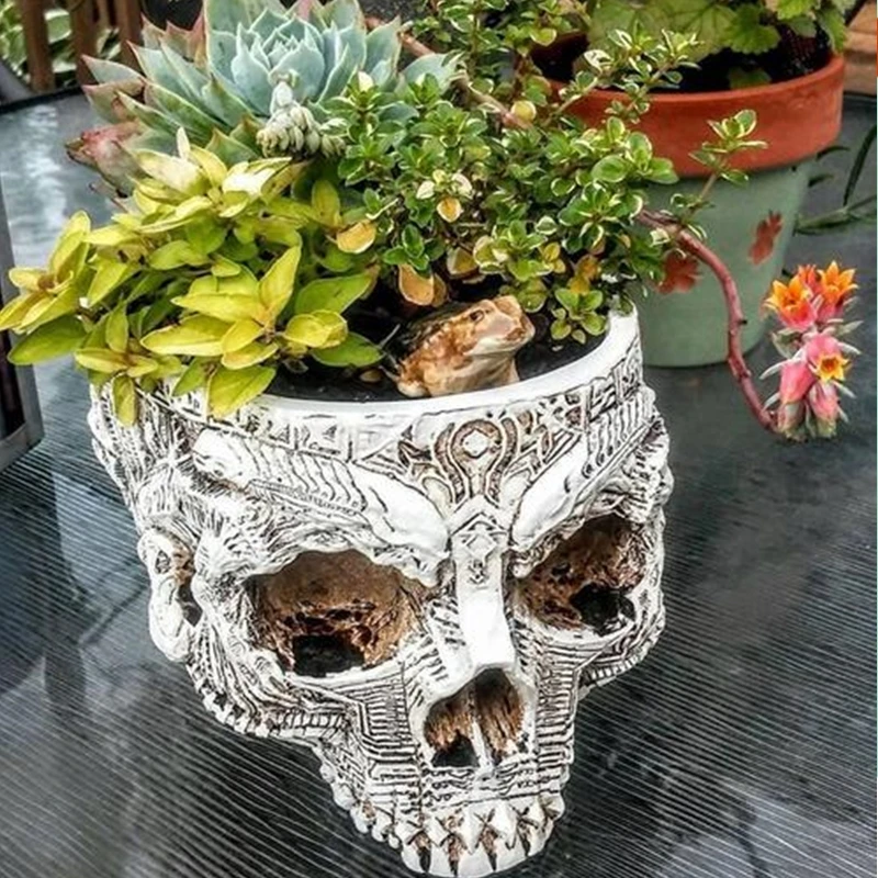 Aliexpress com Buy Skull  Flowerpot White Antique 