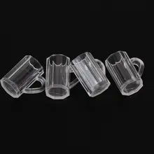 ABWE 1 Set 4 pieces Dollhouse Miniature Plastic Beer Mug
