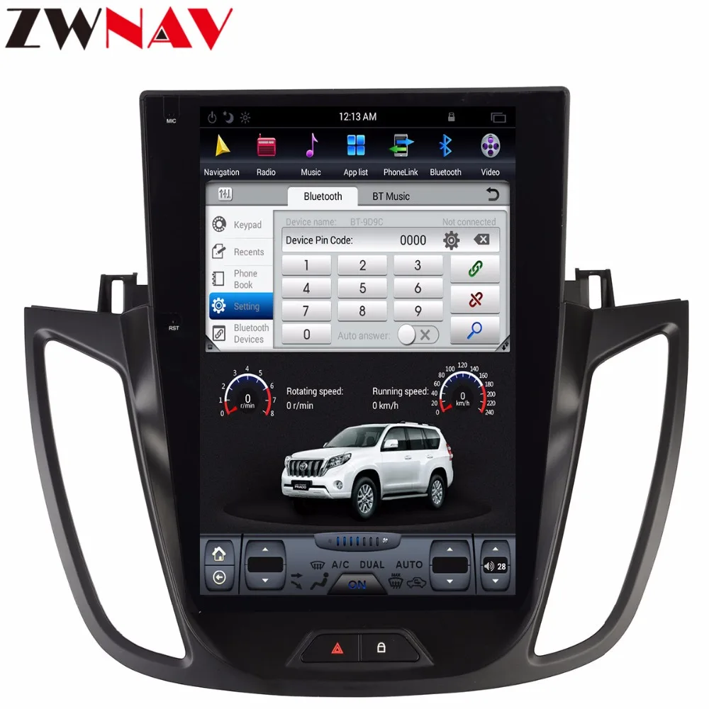 Discount Tesla style 12.1" BIG Screen Android 7.1 Car gps navigation Head unit For Ford Kuga/Escape 2013+ radio multimedia stereo no dvd 1
