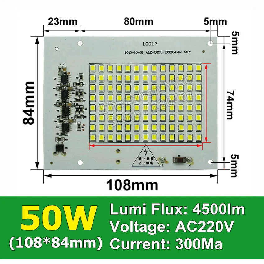 1/10/50 шт. COB светодиодный чип лампы Smart IC 220 в 90 Вт 50 Вт 30 Вт 20 Вт 10 Вт для наружного Прожектора Теплый белый/белый Высокое качество - Испускаемый цвет: 50W AC220V