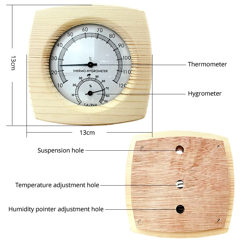 Деревянный термометр для сауны, высококачественный гигротермограф, термометр, гигрометр, измерение влажности для сауны