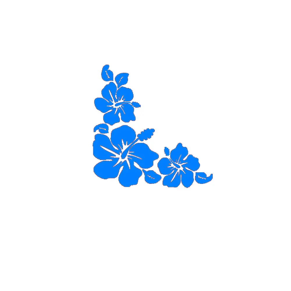 4        14cm14cm Hibiscus Flowers Vinyl Bumper Stickers For Car Truck Window Tool Boxes Wall Laptop Notebook Car Sticker Decals