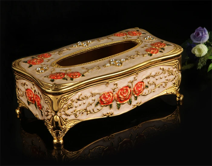 

Length 23.5 cm Heavy Metal Vintage Home Hotel Tissue Case Box Container Towel Napkin Papers Holder BOX Case Pouch Gifts 550D