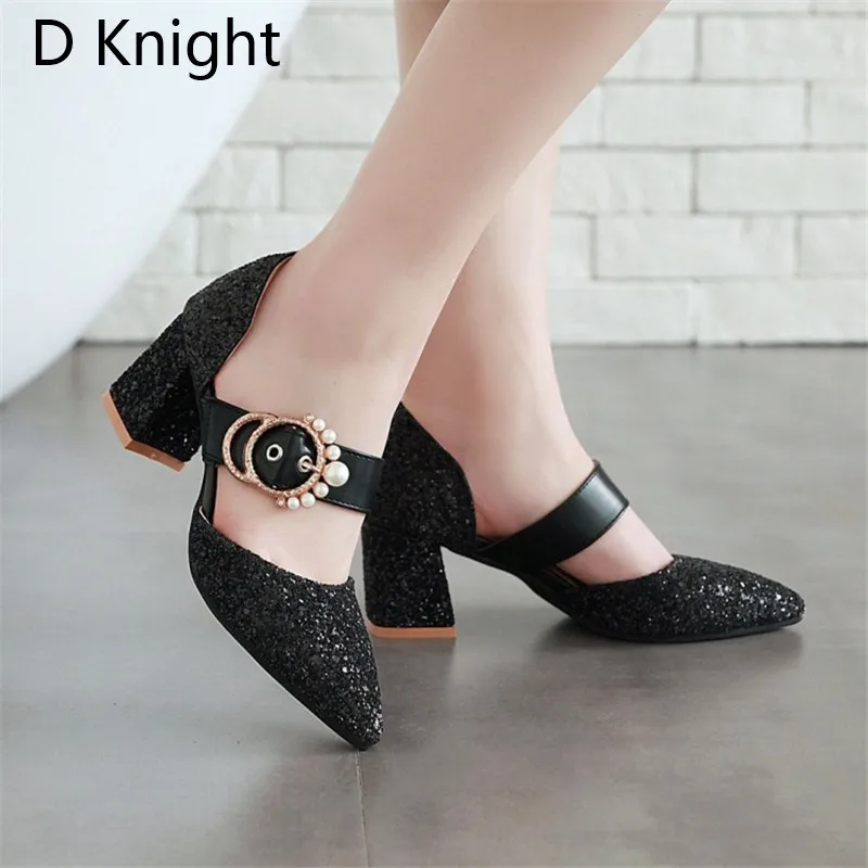 Silver Sequins Women Party Shoes Princess High Heels 2018 Spring Summer Bling Pumps Sexy Pointed Toe Gold Women Wedding Shoes (19)