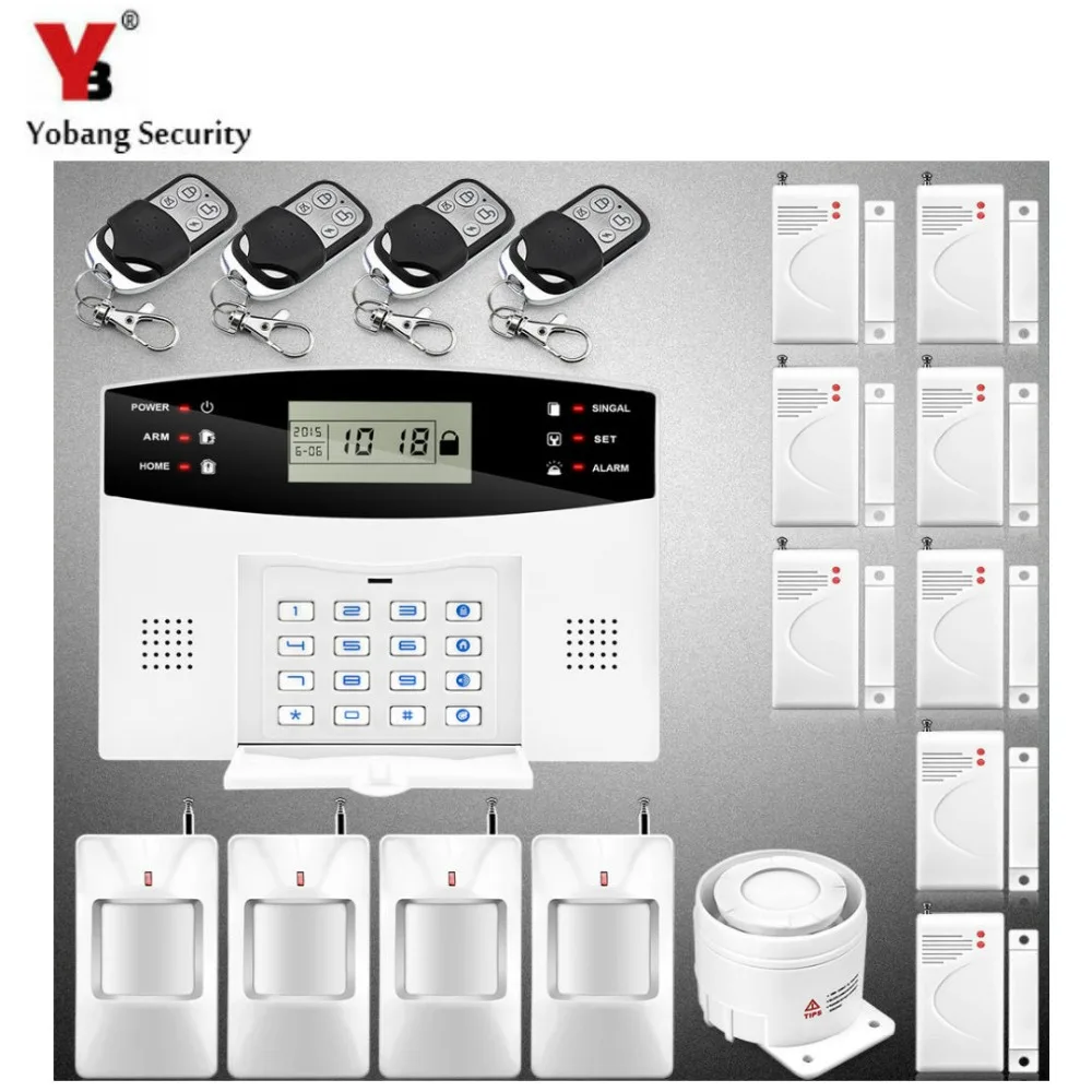 

YoBang Security 7 Wired 99 Wireless Security Area GSM Security Alarm System Security Remote Alarm Sensor For Voice Prompt.