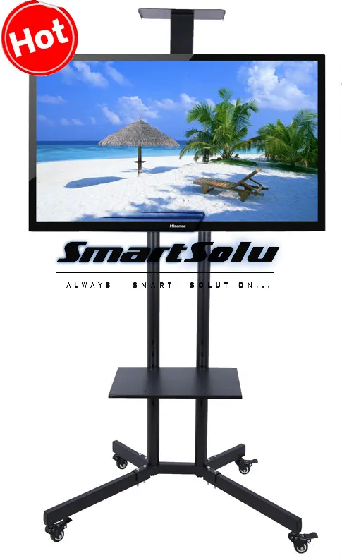 

Free shipping 32-60 inch LCD LED Plasma TV Mount Floor Display Stand Carts With DVD Holder And Camera Holder Pneumatic Parts