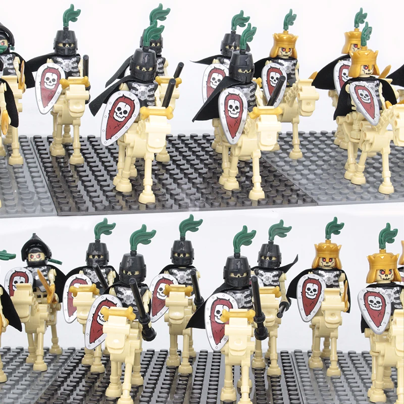 

5 set/Lot soldier knight army Skeleton Horses Skeleton Reaper Medieval compatible Building Bricks Blocks kid toy BRAND NEW