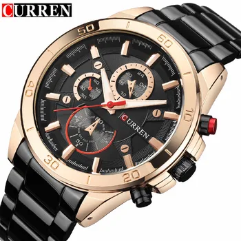 

Mens Watches Curren Brand Luxury Gold Black Steel Analog Quartz Watch Men Fashion Casual Business Wristwatches Relogio Masculino