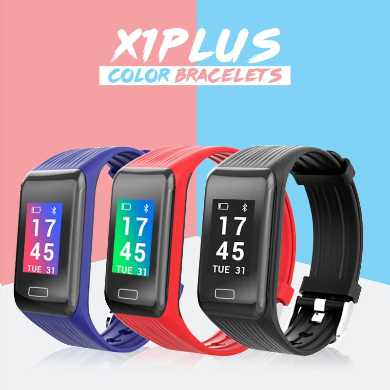 

X1PLUS Smart Bracelet Band Blood Pressure Blood Oxygen Heart Rate Sleep Health Monitoring 0.96 Colorized Screen Wristband Watch