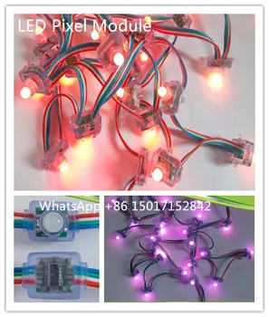 

100pcs DC5V Square Shape 12mm WS2801 IC Pixel String Lights Waterproof IP68 WS2801 LED Pixel Module 50pcs per string