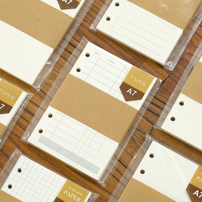 

6 Holes Loose-leaf Notebook Filler Paper A7 Refill Organizer Planner Inner Page for Filofax 45pages School Office Supplies