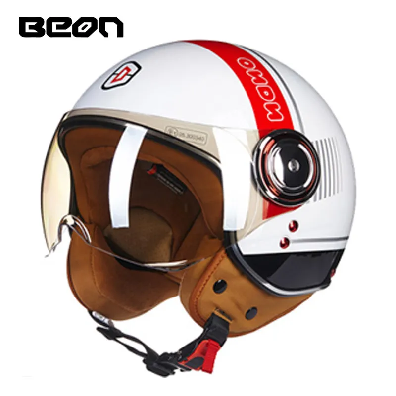 BEON B110B с открытым лицом 3/4 мотоциклетный шлем Casco Capacete, винтажный Ретро шлем, шлем для скутера ECE - Color: 13