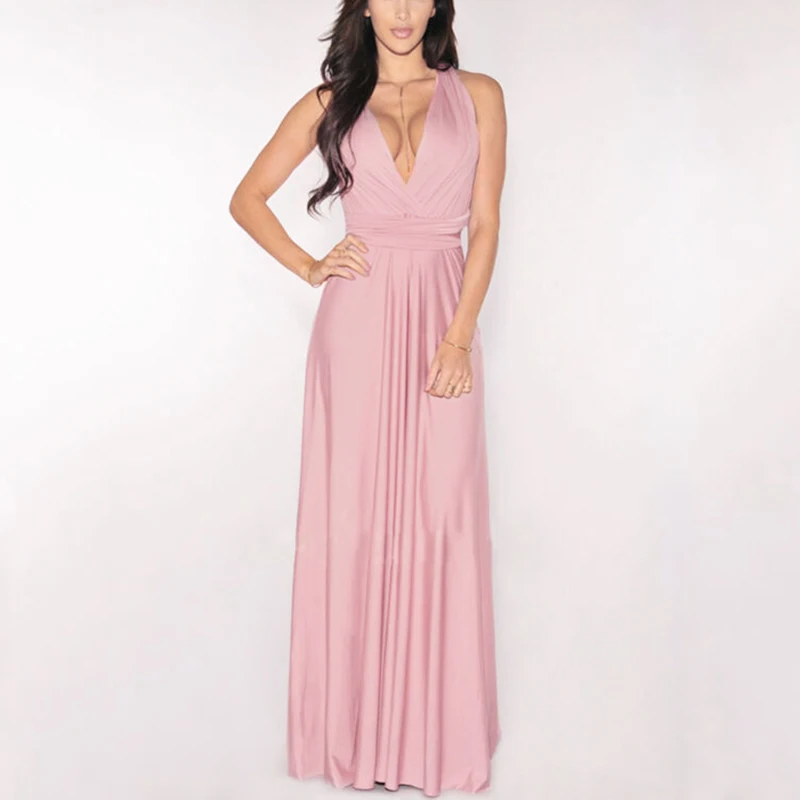

Ladies Backless Formal Sexy Multi Way Maxi Dress Long Floor Length Swing Wedding