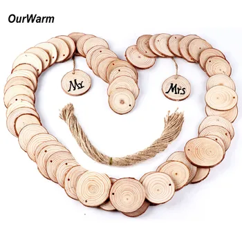 

Ourwarm 50pcs Wood Log Slices for Wedding Table Decoration 5-6cm Wooden Table Number Cards Wooden For Wedding DIY Decoration