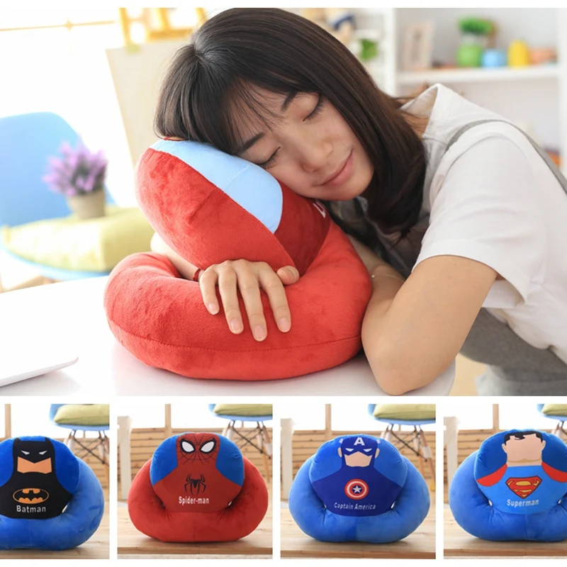 

1pcs 38*25cm Creative Cusion Super Hero Spiderman/Superman/Iron Man/Batman Plush Stuffed Sleeping Pillow Gifts for Girls&Worker