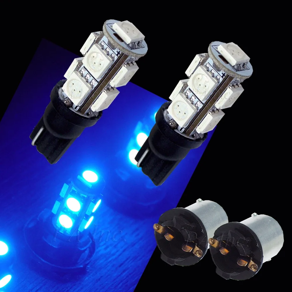 

PA LED 2PCS x T10 9SMD 5050 LED Color Red Green White Purple Blue For Car Auto Reading Light Bulbs 12V with 2PCS BAU15S Base