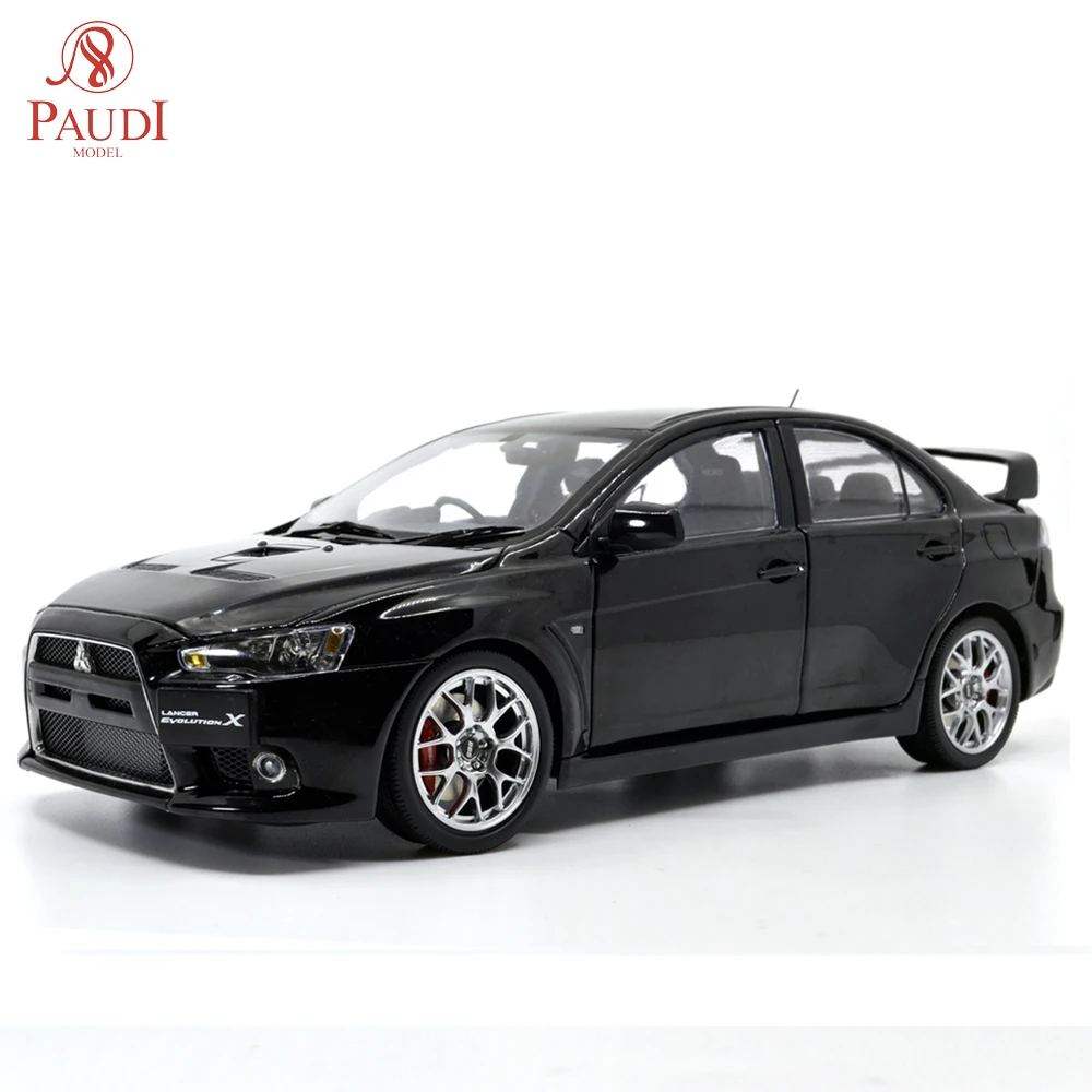 Масштаб 1/18 1:18 Mitsubishi Lancer EVO X Черная литая модель автомобильных дверей открытое