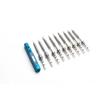 

Blue Set TS100 Intelligent Mini Electric Soldering Iron Programmable with Soldering Iron Tip B2/BC2/C4/D24/I/K/KU
