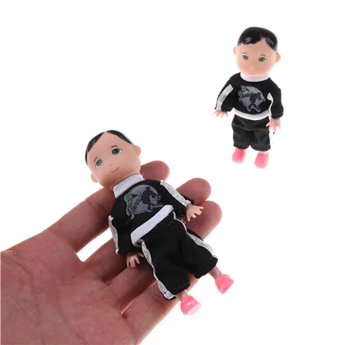 1 pc For 10Cm Boy Son Dolls For Baby Boy Son Dolls Black or white Random Color Super Small Toys 3