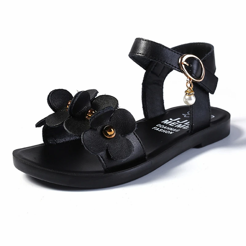

Child Girls sandals summer Girl shoes flower princess Kid shoes big children flat non-slip children beach shoes size 26-37