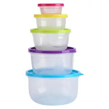 5 шт. пластиковый контейнер для пищевых продуктов, экологичный, мульти емкость, экономия пространства, кухонный ящик для хранения свежести, набор для хранения