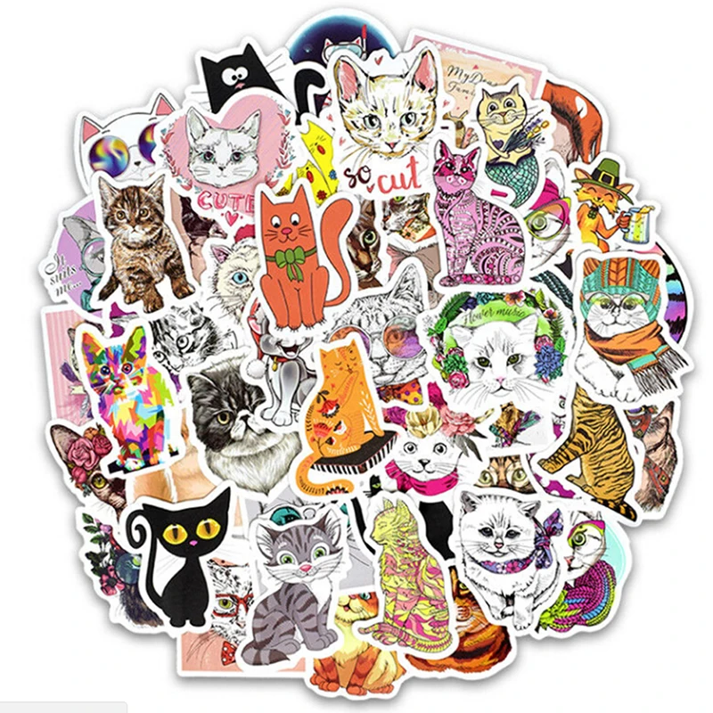 50 шт. DIY чемодан для ноутбука Скрапбукинг игрушка Kawaii Кот стикер Животное
