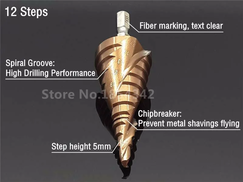 HSS CO M35 шестигранный хвостовик 5-27 мм спиральный паз Broca металлический шаг конус сверло из нержавеющей стали отверстие пилы резак древесины электроинструмент