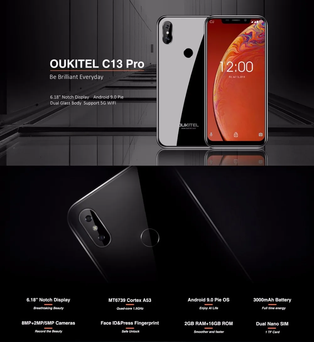  Oukitel C13 Pro Smartphone Face ID 6.18